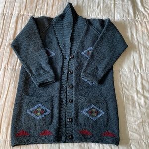 PERUVIAN CONNECTION Wool Cardigan Sweater size Large